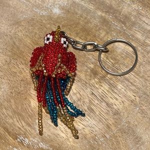 Handmade Beaded Parrot Bird Keychain